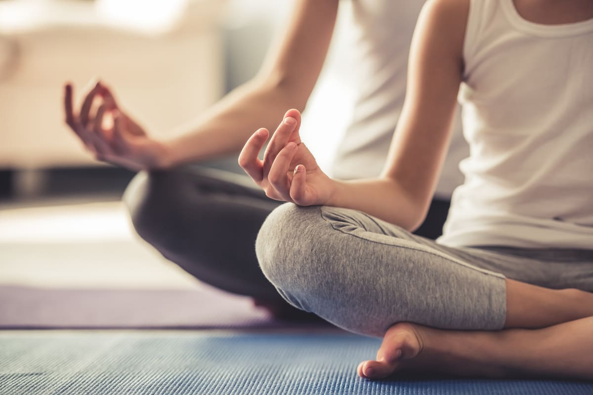 Yoga Exercice Esprit Bien-être Forme Femme Méditation Photo stock